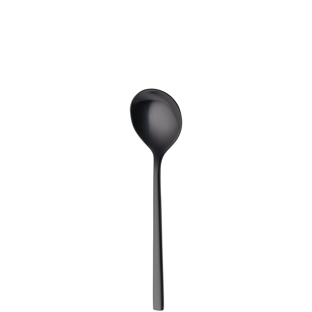 Montreux Black Satin PVD - Soup spoon - Sola Hospitality